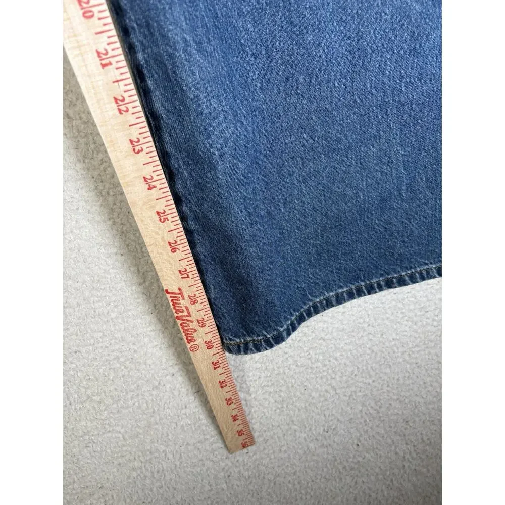 Levis Baggy Jeans Womens 38x31 Blue Premium Mile High Cropped Wide Leg Denim